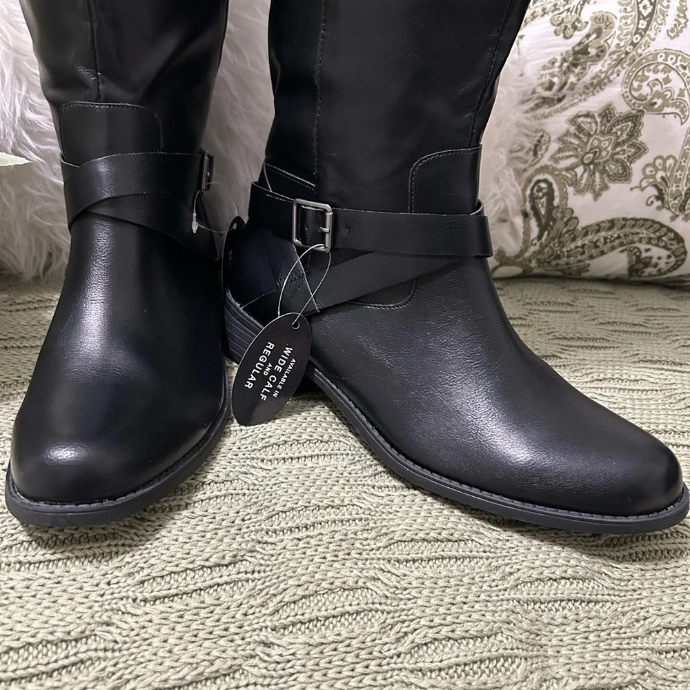 NWT Style & Co. Black Size 12M Over-the-Knee Riding Boots